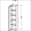 Duravit - L-Cube Tall Cabinet 1760x400x363mm 1 Door