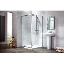 Aquaglass Intro 760mm Pivot Door/760mm Sq Shower Tray Pack